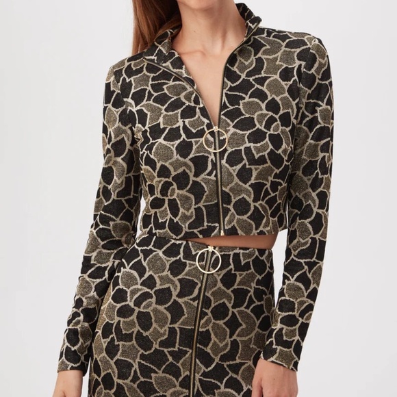 Frosty Meadows Cropped Knit Jacquard Top - Picture 1 of 1